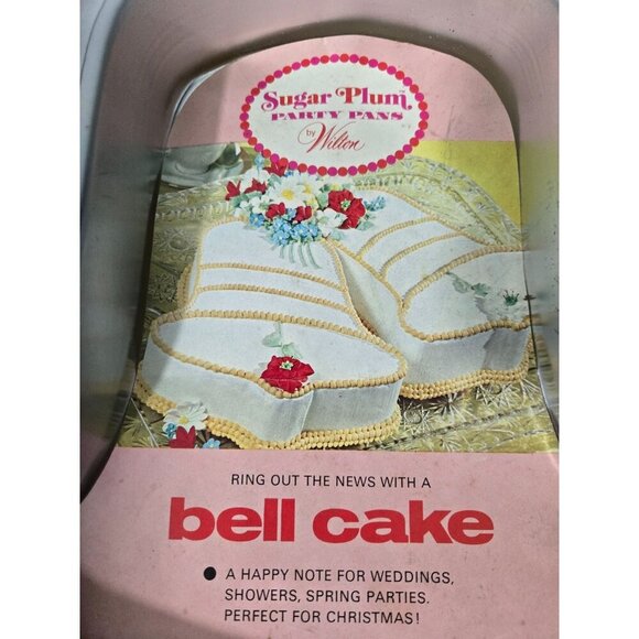 Wilton‎ Sugar Plum Fairy Bell Cake Pan 1971 Christmas, Wedding Aluminum set of 2 - Picture 4 of 8